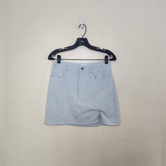 Women's Le Lis Blue & White Checkered Skirt Sz Small - Picture 5 of 6